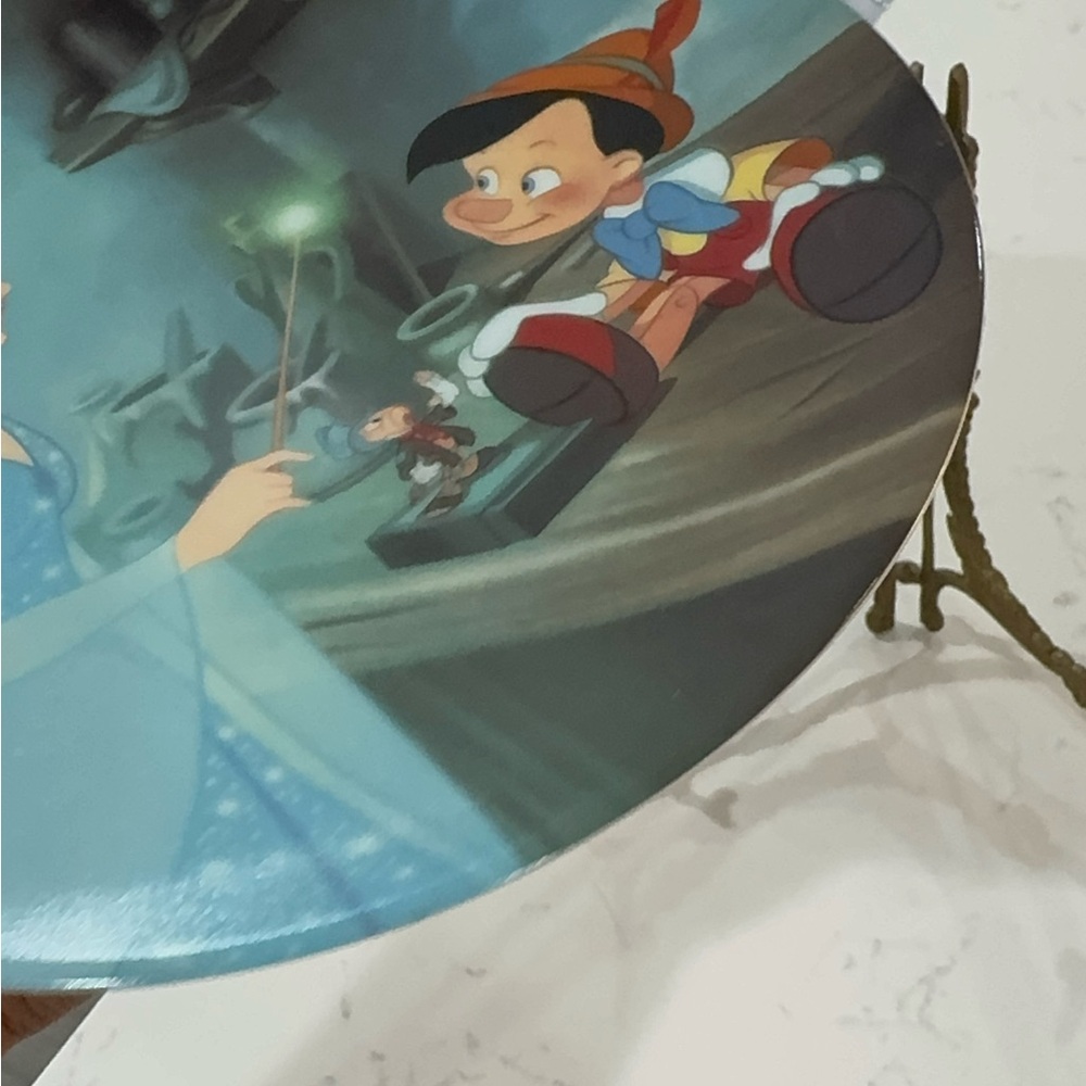 Disney Knowles Pinocchio #2 Pinocchio and the Blue Fairy Ceramic Plate Limited - Picture 5 of 17